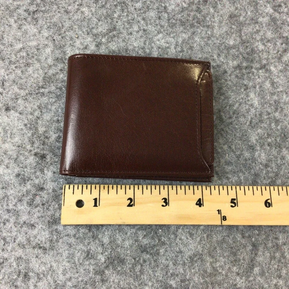 Ami Wallet Mens Brown Genuine Leather Credit Cards Cash Gift NWOT